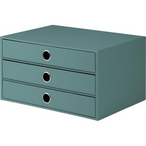 Rössler-Papier Schubladenbox 1524452383, S.O.H.O., A4 quer, 3 Fächer, Pappe, geschlossen, opal