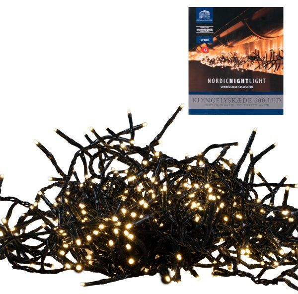 Det Gamle Apotek Cluster Lyskæde M/600 Led, 12m, Varm Hvid