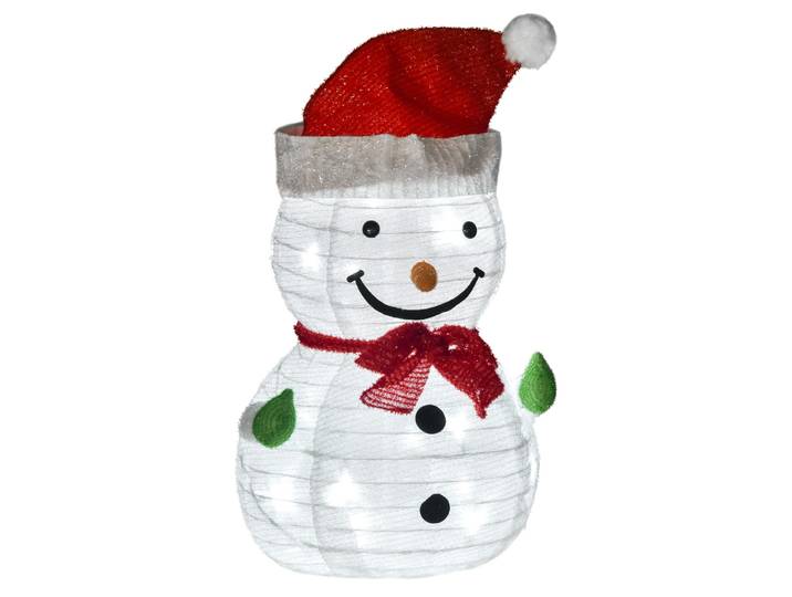 Outsunny Schneemann Weihnachtsdekoration mit LED-Lichter faltbar Polyester