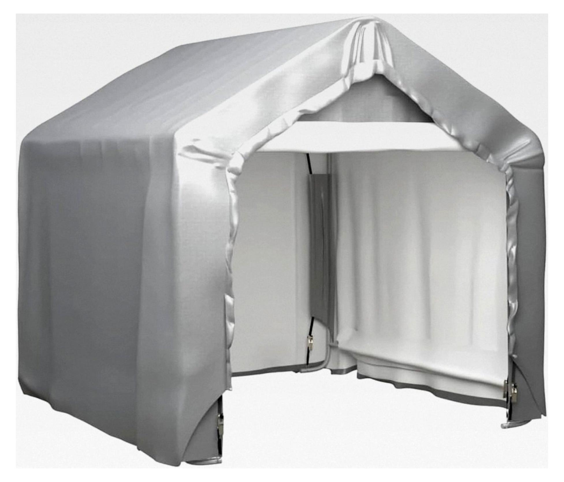 Lagerzelt UV-beständig Industriezelt Zelthalle Zeltgarage Garagenzelt Weidezelt Foliengarage Unterstand Lagerhalle Grau 180x180cm