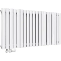 Emke Heizkörper, Ovaler Heizkörper, Weiss 60x110cm 1828W Doppellagig, Heizkörper, Weiss