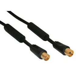 INLINE Antennenkabel Premium, 2x geschirmt, mit Filter, 0,5m >85dB, schwarz, 0,5m