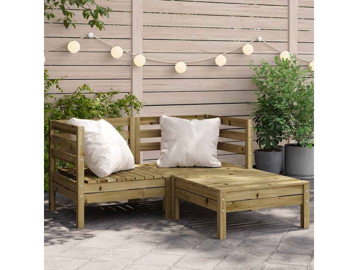 vidaXL Gartensofa 2-Sitzer mit Hocker Kiefernholz Imprägniert