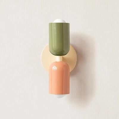 Uplifted Goods Nordic Industrial Geometric Sconce And Background Luminary m plug In