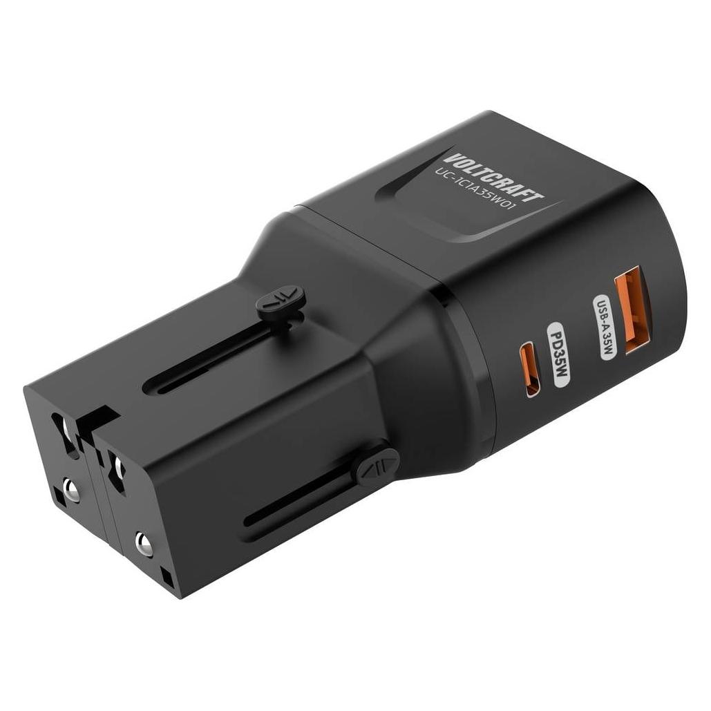 Voltcraft UC-1C1A35W01 Reiseladeadapter 18 W, 18 W 1x USB-C, 1x USB-A Fast Char (18 W, 2 Ports) (VC-17792720)