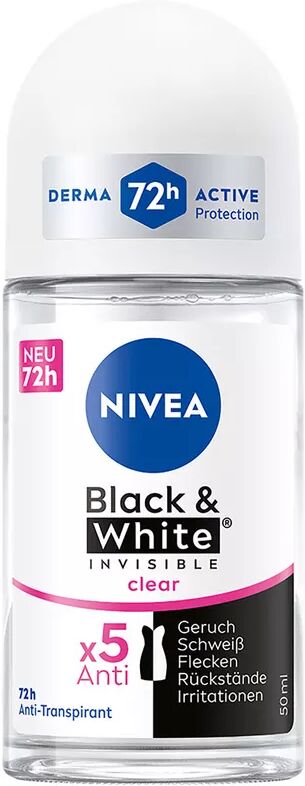 Nivea - Invisible Black & White Anti-Transpirant Roll-on, 50 ml