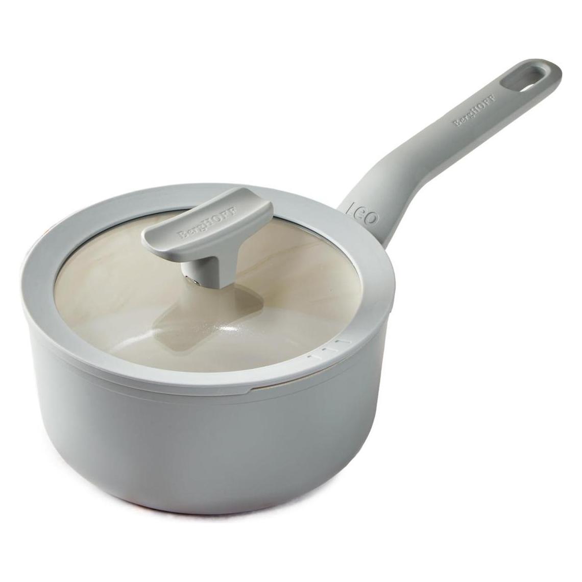 BergHoff Covered saucepan non-stick Balance Moonmist 18cm (Stielkasserolle, Aluminium, 18 x 13 cm) (3950425)