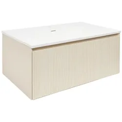 Naturel Austen Waschtisch mit Unterschrank 80x35x52 cm beige matt Naturel Austen80BG