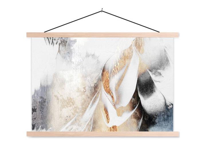 MuchoWow Poster Luxus - Abstrakt - Gold - Weiß 90x60 cm, Goldfarben, Rechteckig, 90x60x0.15 cm, Bilder & Rahmen, Bilder, Sonstige Wandbilder