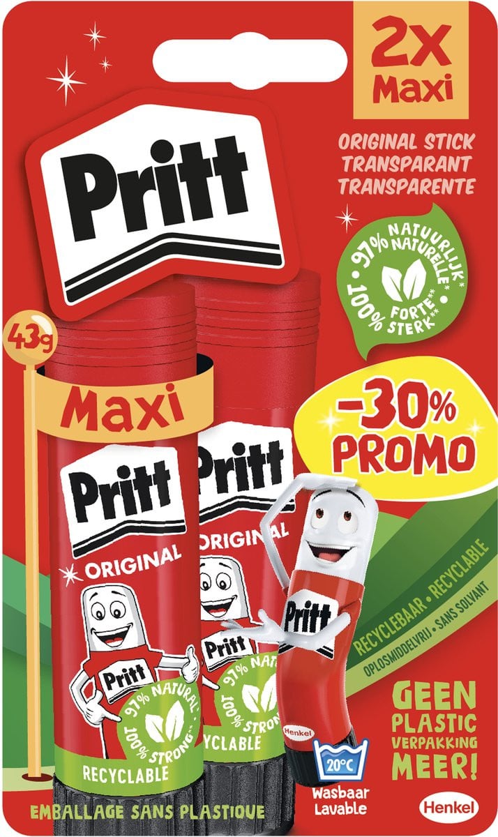 Pritt Lijmstift Original 2 x 43g Promo, 12 stuks