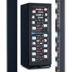 KLIMAITALIA Belüfteter Weinkühlschrank bei 2 T°en. 104 Flaschen. Rauchglastür. LED. Metall-Schubladenregale. Thermo digital. CW160G2TB