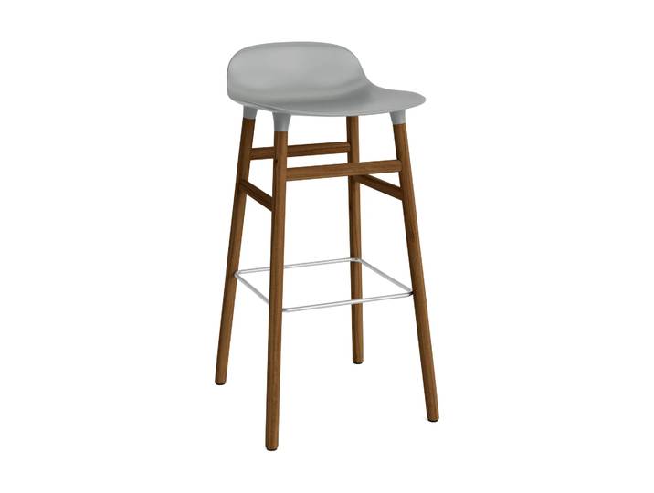 Normann Copenhagen Form Barstuhl valnötsBeine 75cm Grau