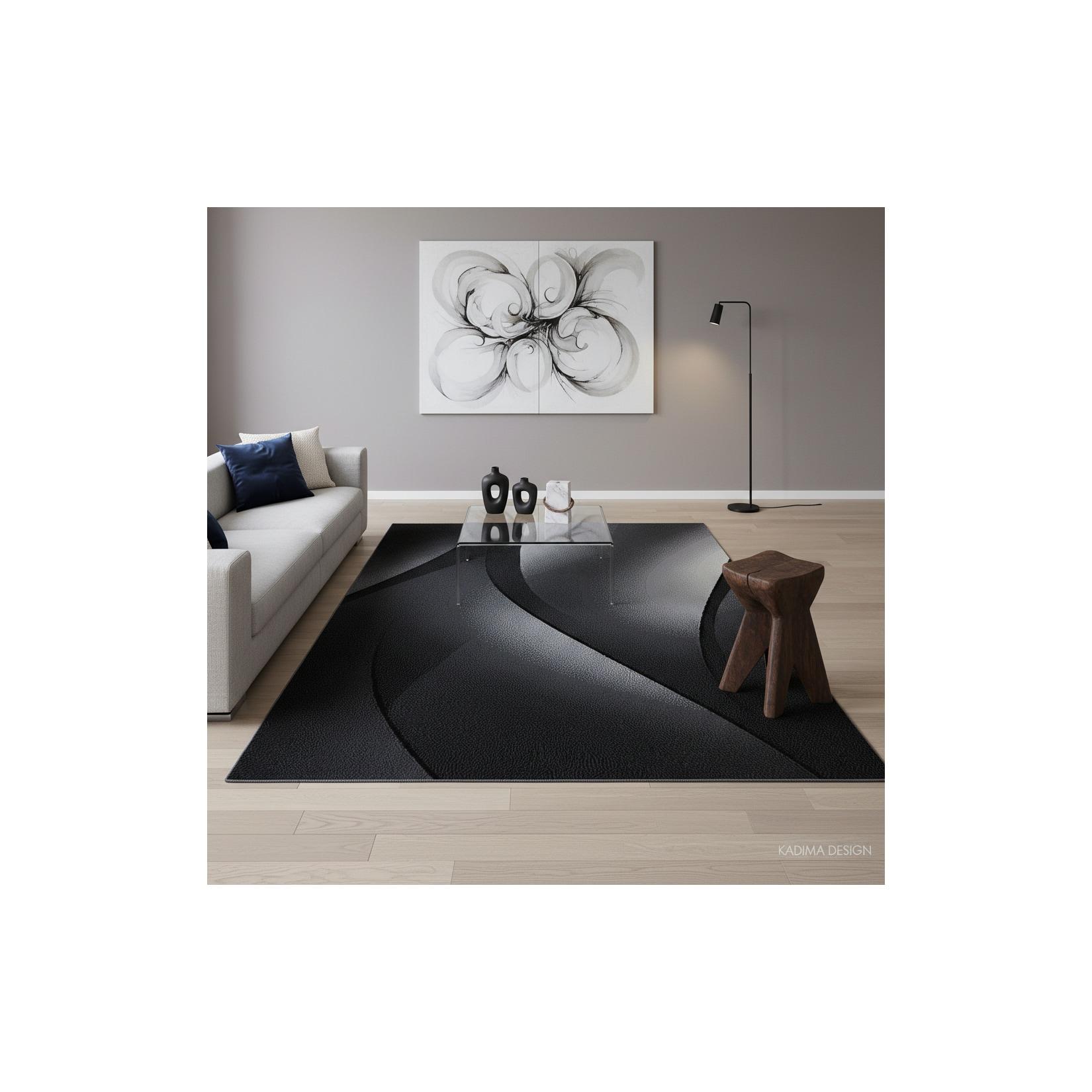 Teppich Kurzflor INN in Schwarz, mit Farbverlauf, 140 x 200 cm