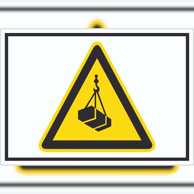 HB-Druck Achtung Schwebende Last Symbol Aufkleber A8 (52x74mm)