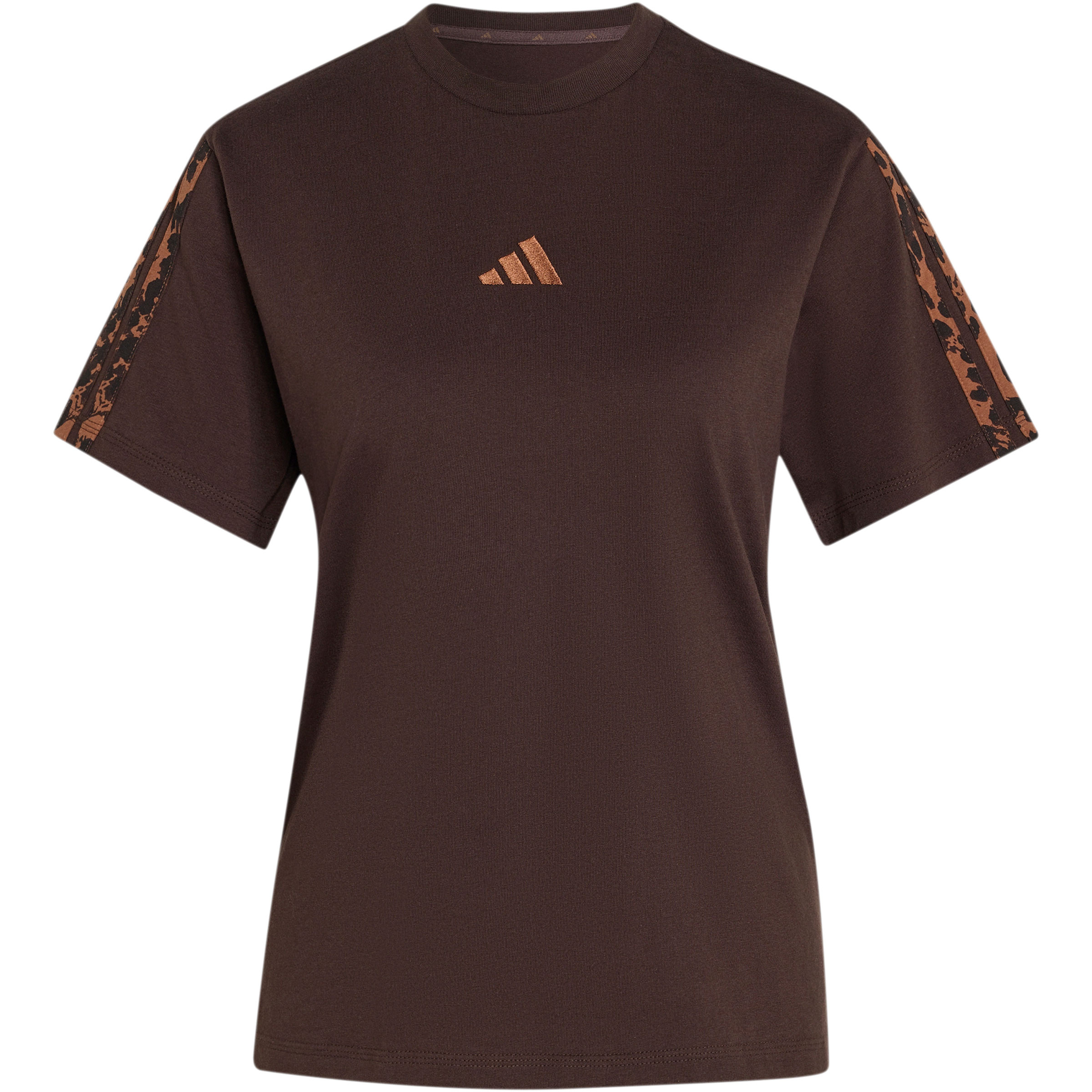 adidas Seasonal Essentials Animal Print Damen T-Shirts braun Größe M Lifestyle Widerstandsfähig