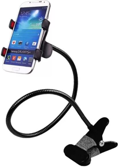 INF Support de lit flexible universel à col de cygne pour téléphone portable et smartphone Le noir