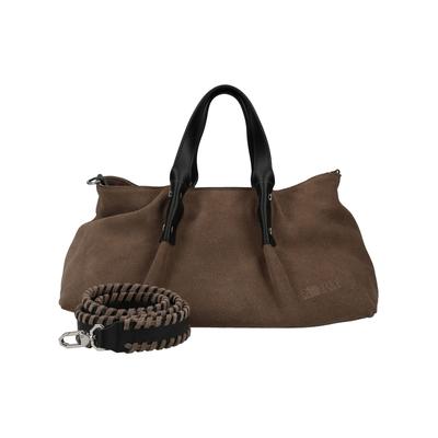 Henkeltasche REBELLE "REBELLE Taschen Veloursleder/Textil", Damen, Gr. onesize, braun, Textil, Veloursleder, Taschen