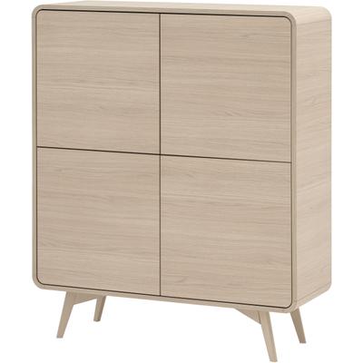 Highboard HOME AFFAIRE "Torsby, moderner Schrank, Stauraumelement in Eiche Natur, 108 cm breit", beige (eiche natur), B:108cm H:130cm T:39cm, Sideboards, Highboard, abgerundete Ecken, ausreichend Stauraum, vielseitig einsetzbar