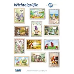 REDDY Grußkarten-Set Wichtelgrüße inkl. Stanzbogen 38tlg.