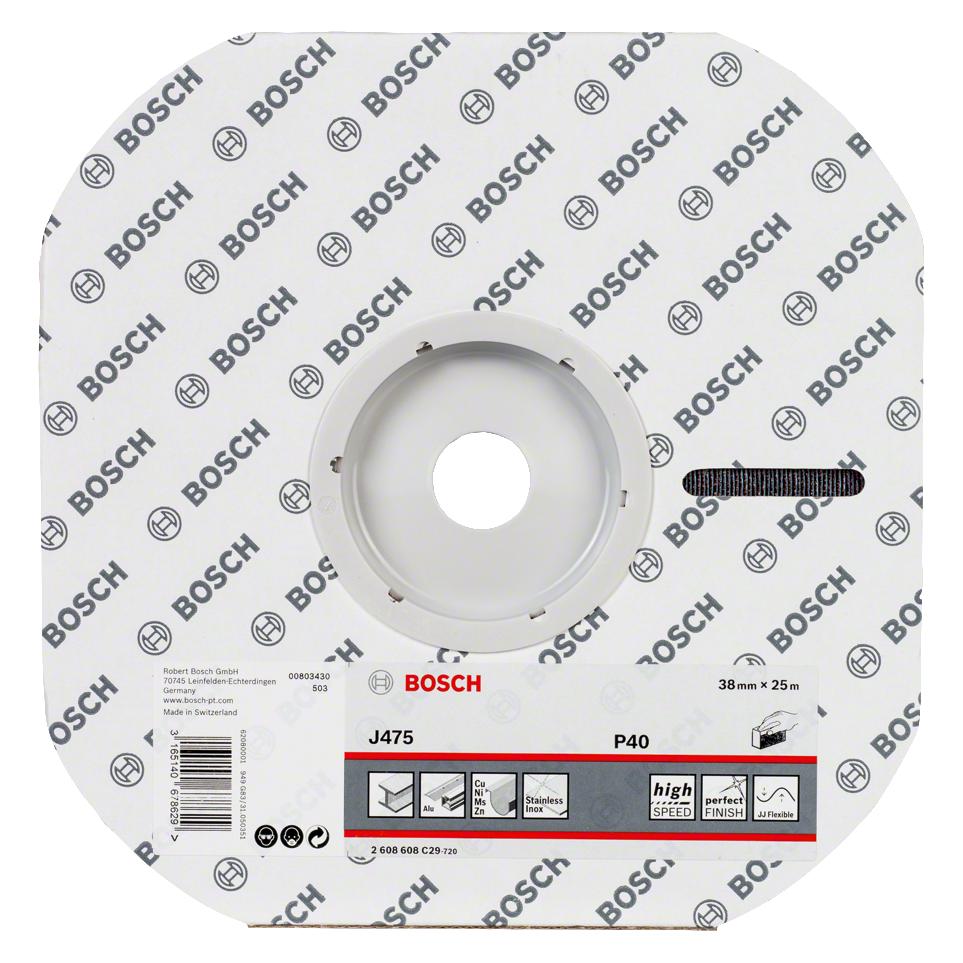 Bosch Professional Zubehör Schleifrolle J475 Best for Metal, Gewebeschleifrolle, 38 mm x 25 m, 40 (40) (2608608C29)