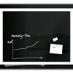 Sigel GL210 Glas-Whiteboard / große Glasmagnettafel Artverum, 90x120 cm, schwarz