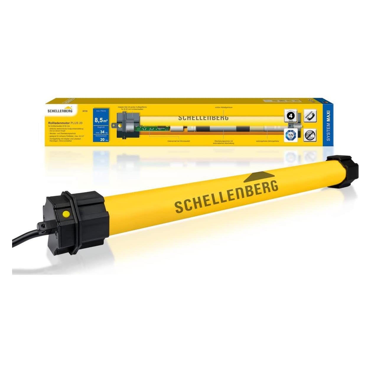 Schellenberg 20740 Rolladenmotor Maxi Plus 40 Nm, elektronische Endlageneinstellung, bis zu 15 m² Fl (20720)