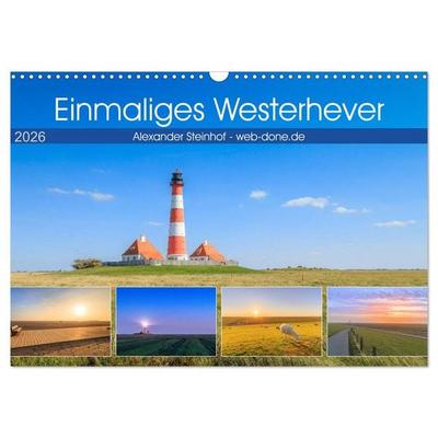 Einmaliges Westerhever (Wandkalender 2026 DIN A3 quer), CALVENDO Monatskalender