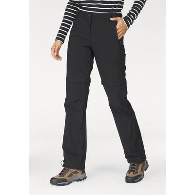 Trekkinghose POLARINO, Damen, Gr. 19, K + L Gr, schwarz (schwarz (trekkinghose aus beständigem material)), Obermaterial: 92% Polyamid, 8% Elasthan, bequem lang, Hosen Trekkinghose, mit abzippbaren Beinen
