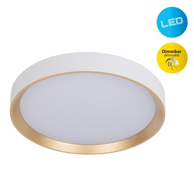 NÄVE LED Deckenleuchte "Rio", gold, 1, Ø 38,3cm H: 7,5cm, 1 Stk., Leuchten, 3 stufig dimmbar per Wandschalter/25%/50%/100%, inkl. Memoryfunktion, LED Deckenleuchte