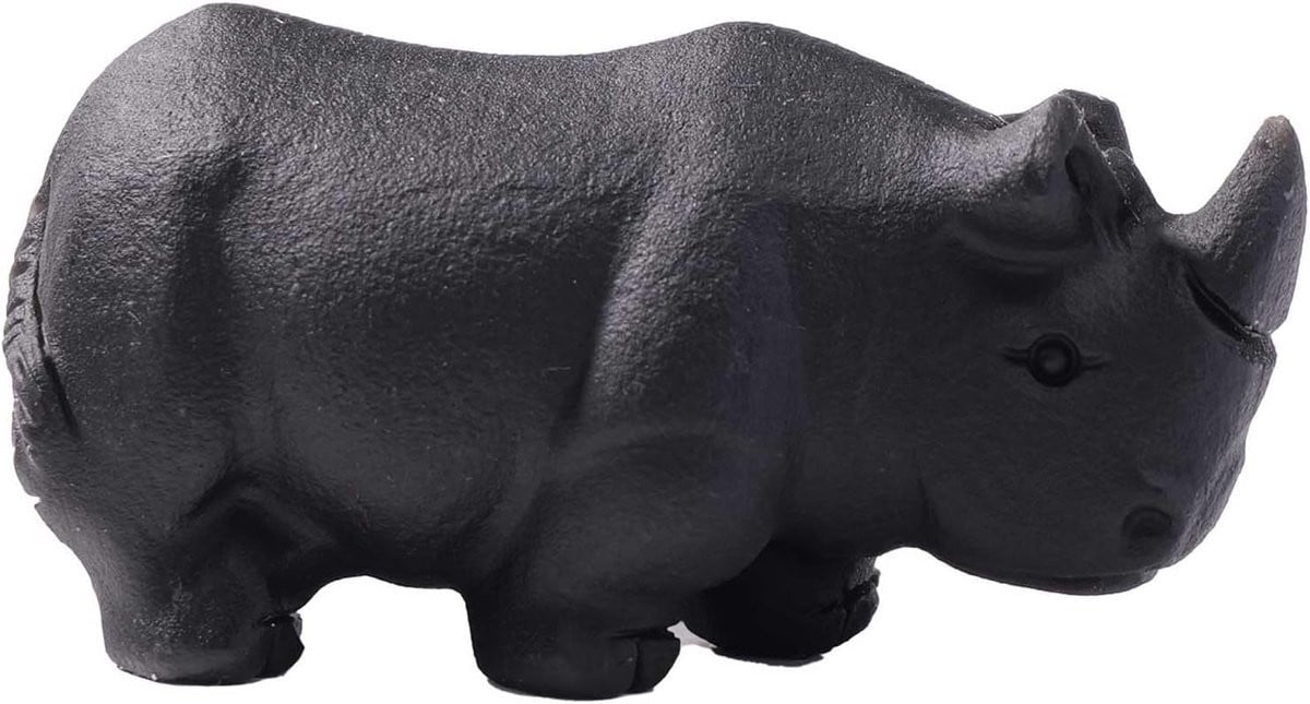 Obsidiaan Neushoorn Beeldje - Zwart - Handgesneden Kristallen Dier - 5,5 cm