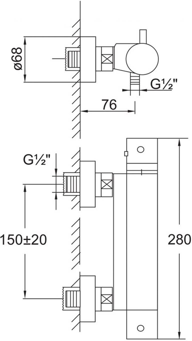 Steinberg Serie 100 Brause-Thermostatbatterie