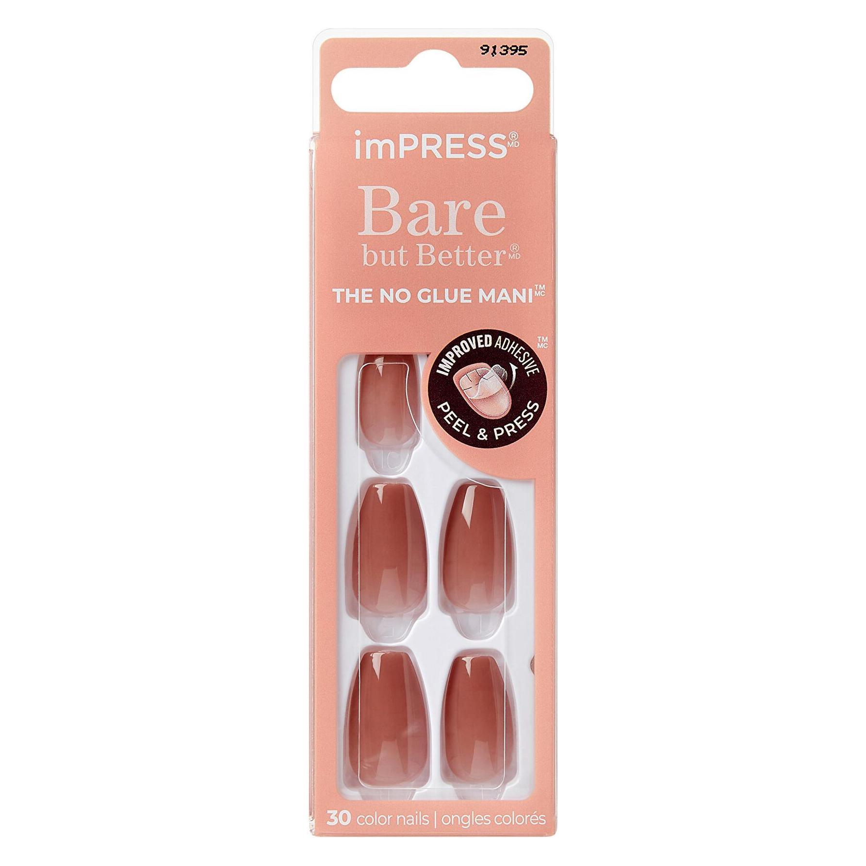 KISS Adhesive nails ImPRESS Bare but Better MC - Flare 30 pcs (Kunstnägel, Flare Medium Neutral) (45575343)