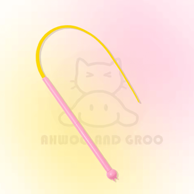 Inspire Curations WiggleTail Interactive Cat Teaser Wand With Bell pink yellow