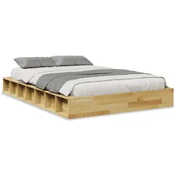 vidaXL Massivholzbett ohne Matratze 120x190 cm Eichenholz