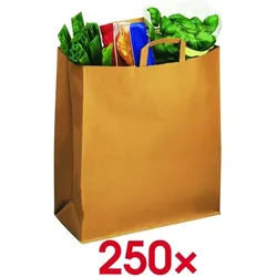 VP 250 Stück Papier-Tragetaschen »Topcraft« 320,0/420,0 mm braun braun, 32x42 cm