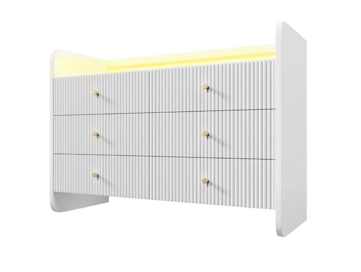 Commode en panneau de particules avec led blanc 120x40x75 cm