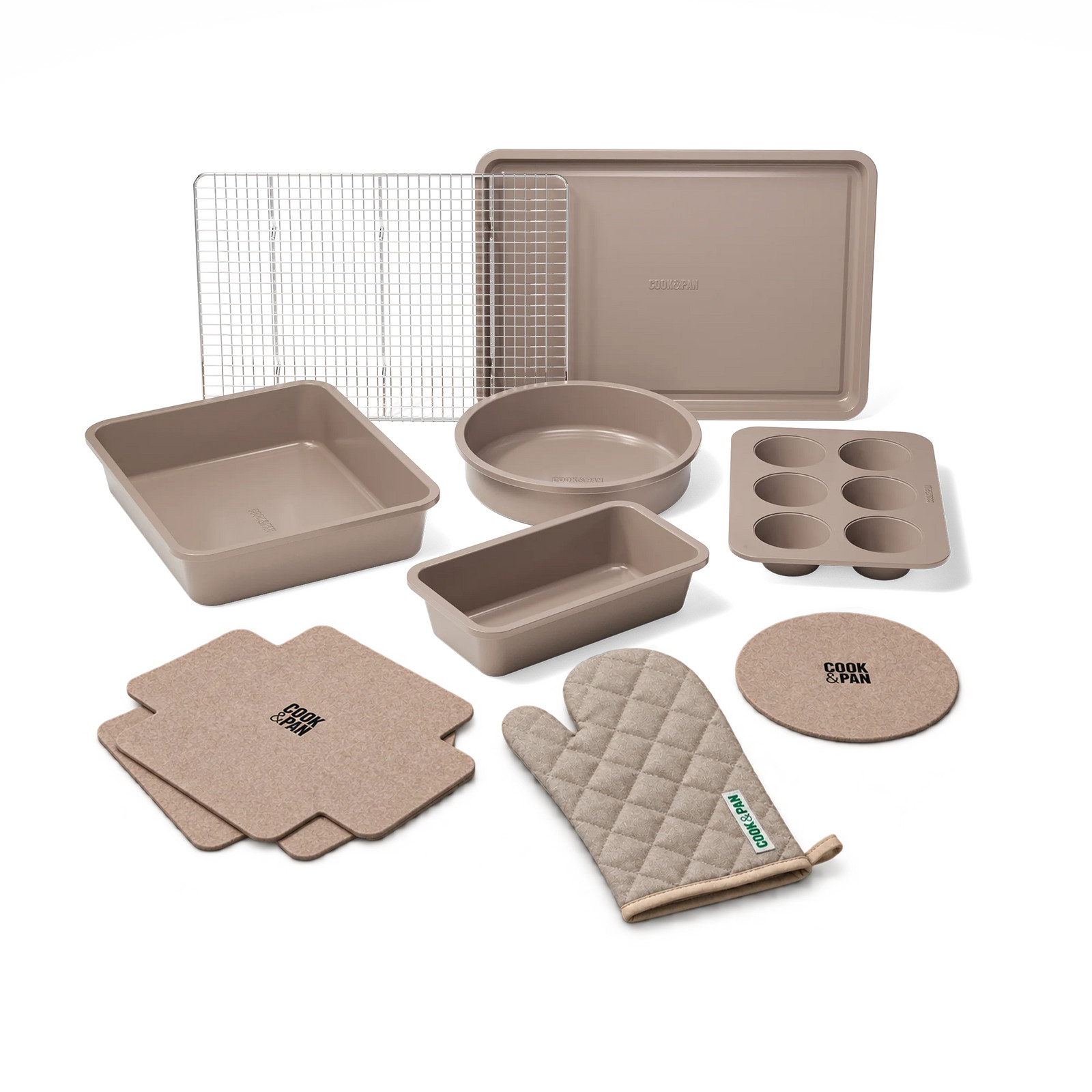 Cook & Pan Taupe of Mind Bakset 10-delig - PFAS-vrij - Taupe