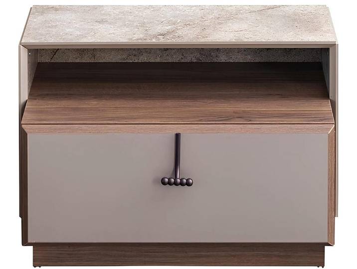 Xlmoebel Nachttisch Grau lackierte Nachttische mit elegantem Design (1-St., Gruppe Nachttische), Hergestellt in Europa