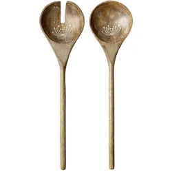 Chic Antique Tours Salatbesteck mit Schnitzereien, Länge 30,5, Breite 7,5 cm