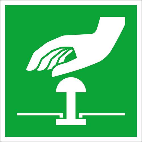 SafetyMarking Fluchtwegschild Folie Not-Halt-Knopf 38.A2097 (B x H) 100mm x 100mm ISO 7010 1St.