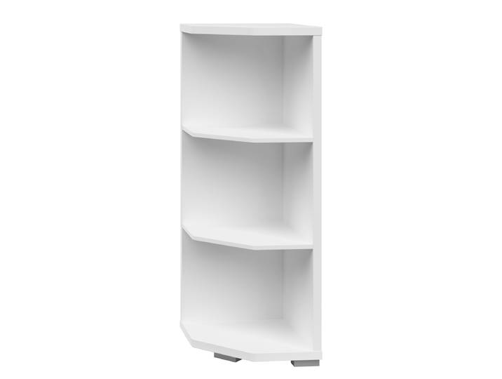 Eckregal Korpus: Spanplatte, laminiert Füße: Kunststoff Weiß/Weiß 110cm