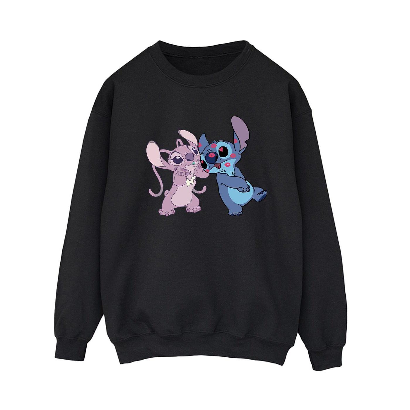 Disney Dames/Dames Lilo & Stitch Kisses Sweatshirt (Zwart)
