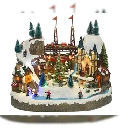 Lumineo LED Winterszene Karussell mit beweglichen Teilen