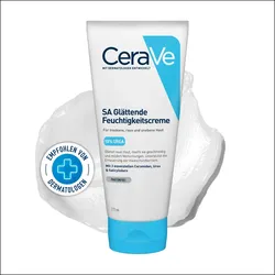 CeraVe SA Urea Glättende Feuchtigkeitscreme: Körperpflege für trockene, raue und unebene Haut 177 ml