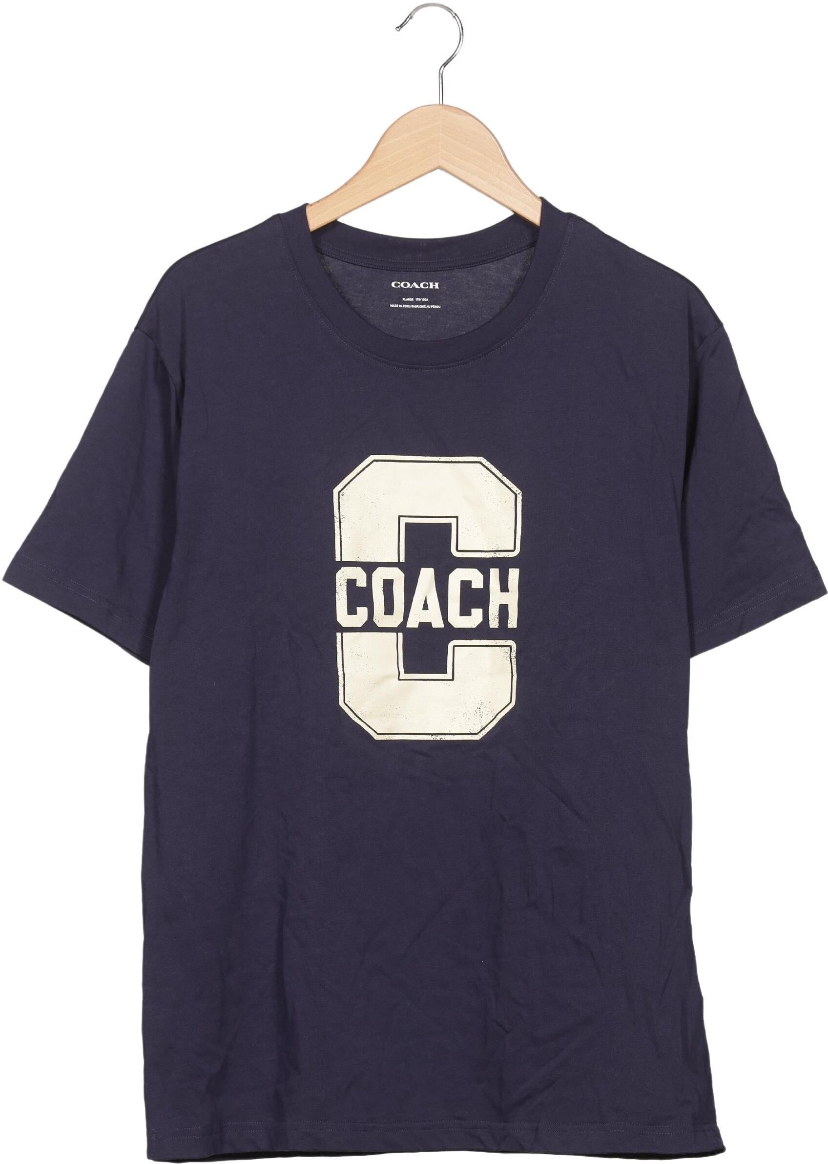Coach Herren T-Shirt, Marineblau, Gr. XL, Baumwolle - Second Hand