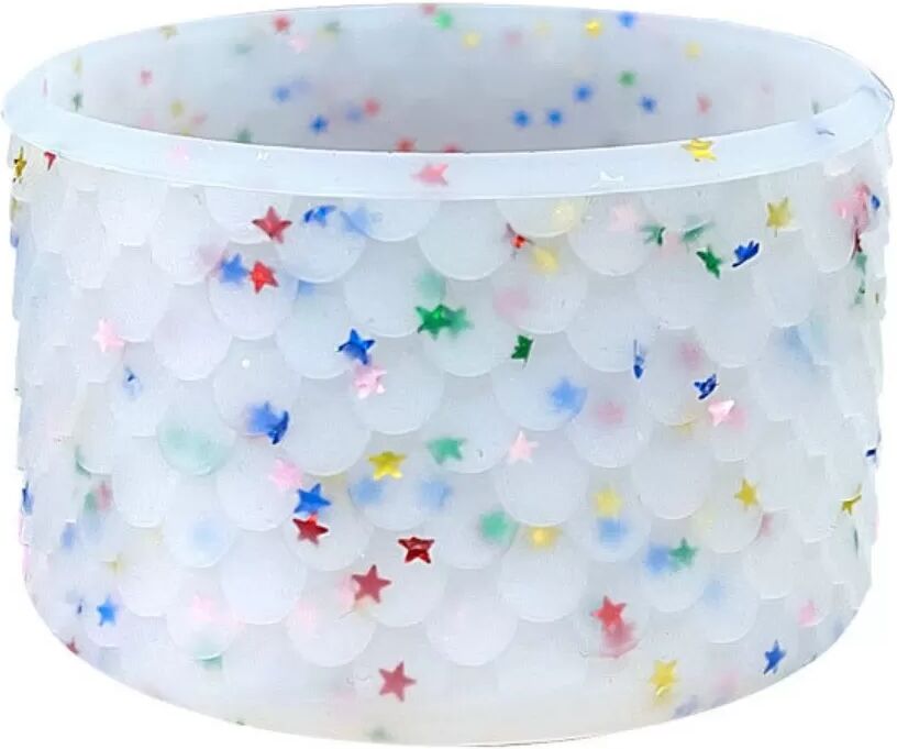 INF Transparente Stern Fischschuppen Silikon Tassenmanschette für 355ml-1183ml Becher