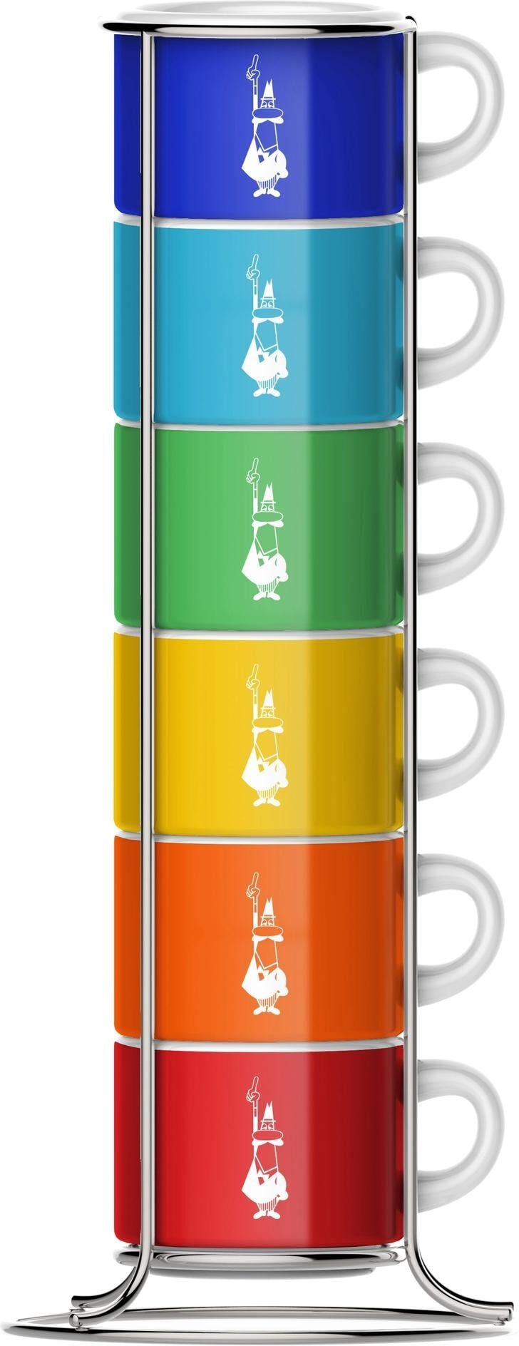 Espressotasse BIALETTI "Color 65 ml, 6 Stück", bunt (mehrfarbig), 65ml, Keramik, Trinkgefässe, Espressotasse mehrfarbig 65ml