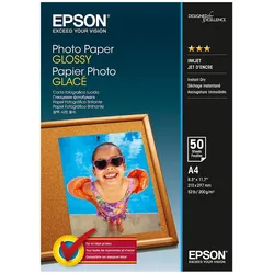 Epson Foto Papier (200 g/m2, A4, 50 Stk.), Fotopapier, Weiss