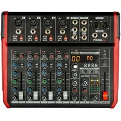 Proel 8ch Mixer, Mischpult, Schwarz