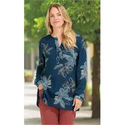 Modal-Bluse in Druck blau in Größe 40 von DW-Shop, Blau, 40